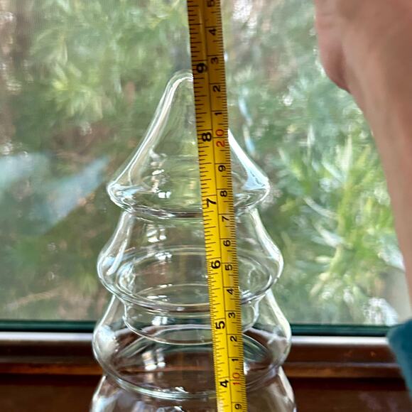 Vintage Christmas Tree 9” Footed Apothecary Jar – Festive Candy Dish - Picture 9 of 10